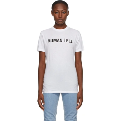 Helmut Lang Ssense Exclusive White 'human Tell' T-shirt In White/black