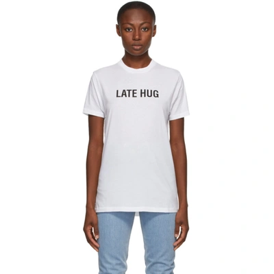 Helmut Lang Ssense Exclusive White 'late Hug' T-shirt In White/black