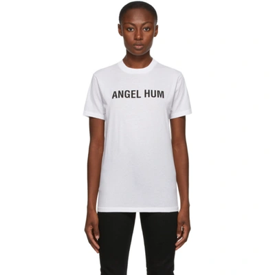 Helmut Lang Ssense Exclusive White 'angel Hum' T-shirt In White/black