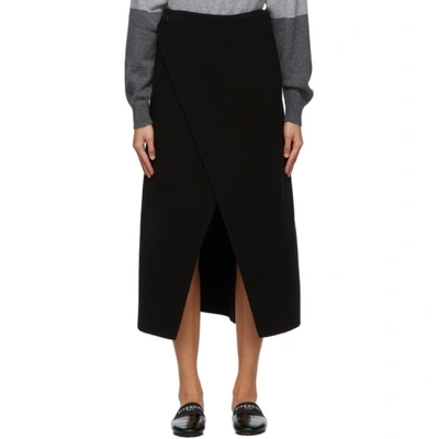 Givenchy Black Wool Wrap Skirt In 001 Black