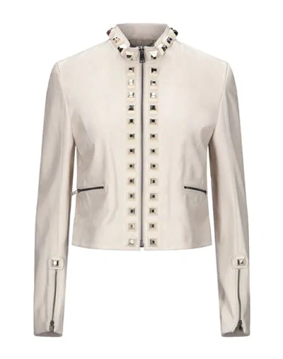 Fendi Biker Jacket In Beige