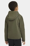 Nike Kids' Sportswear Tech Zip Hoodie (big Boy) In Cargo Khaki/ Black