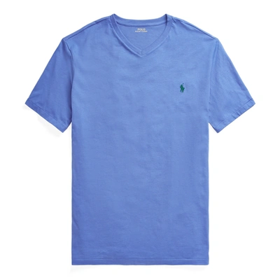 Polo Ralph Lauren Cotton Jersey V-neck T-shirt In Indigo Sky/c5980