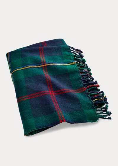 Ralph Lauren Langport Throw Blanket In Green Multi