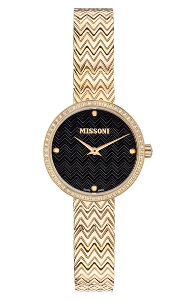 Missoni Women's 29mm Ip Yellow Goldtone Stainless Steel & 0.37 Tcw Diamond Bracelet Watch