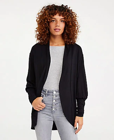 Ann Taylor Marled Open Cardigan In Black