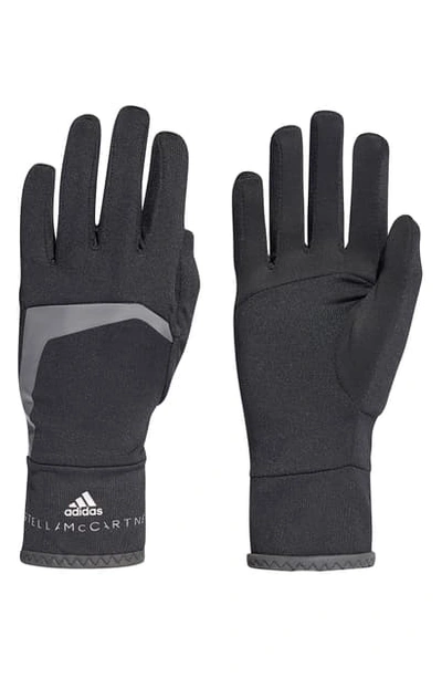 Adidas By Stella Mccartney Running Gloves In Black/blkref/refsil