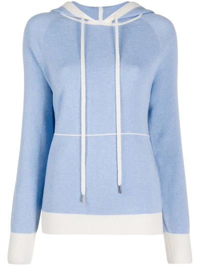 Max & Moi Fine Knit Hoodie In Blue
