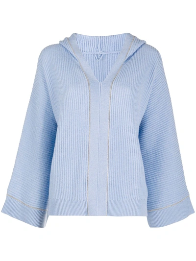 Max & Moi Ribbed Knit Jumper In Blue