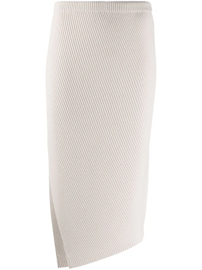 Theory Knitted Pencil Skirt In Neutrals