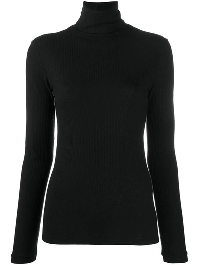 Loulou Studio Ribbed Turtleneck Sweater In Black