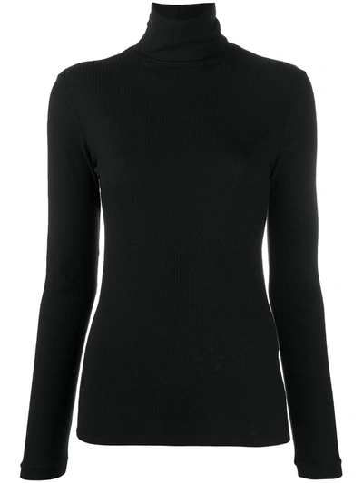 Loulou Studio Ribbed Turtleneck Jumper In Black