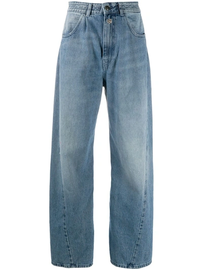 Semicouture Wide-leg Jeans In Blue