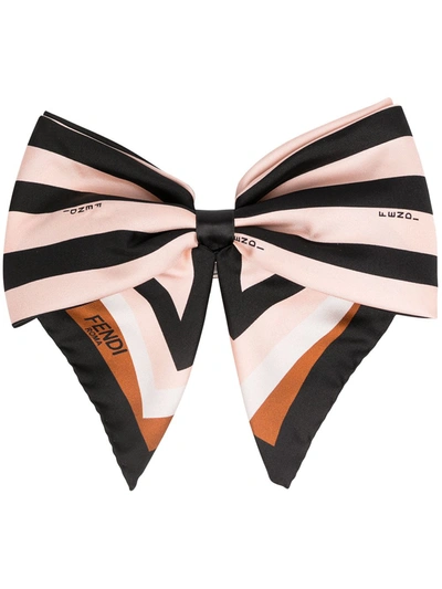 Fendi Bow Hair Clip In Pink