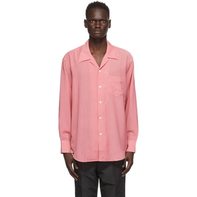 Our Legacy Notch Collar Long Sleeved Shirt In Pink