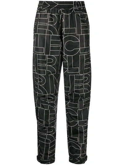 Moncler Monogram Print Tracksuit Bottoms In Black