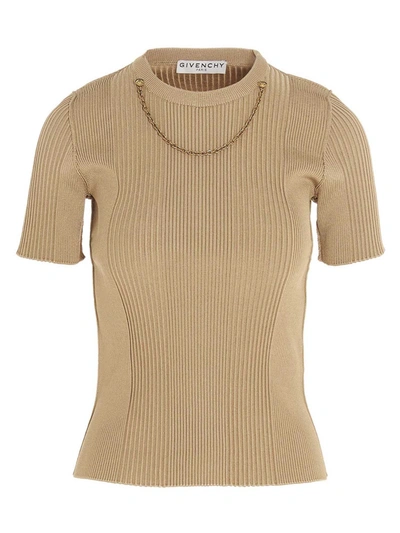 Givenchy Short Sleeves Pullover In Beige