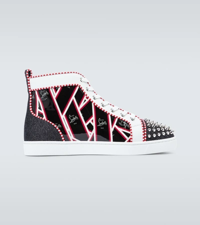 Christian Louboutin Lou Spikes Orlato Sneakers In Red And Black