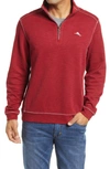 Tommy Bahama Tobago Bay Half Zip Pullover In Plum Raisin