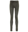 The Row Hailen Suede Leggings In Olive