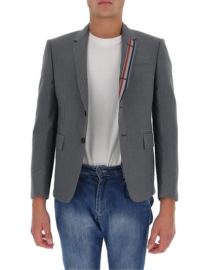 Thom Browne Single Breasted Blazer In Grey