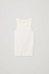 Cos Ribbed Tank Top In White