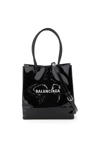 Balenciaga North South Xxs Tote Bag Logo In Black