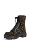 Rag & Bone Women's Shaye Leopard-print Suede Combat Boots In Black Charcoal