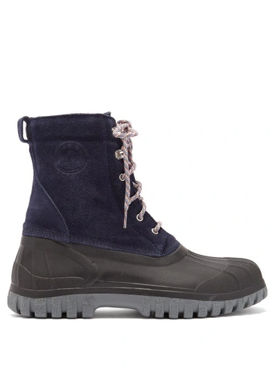 Diemme Anatra Suede And Rubber Boots In Navy