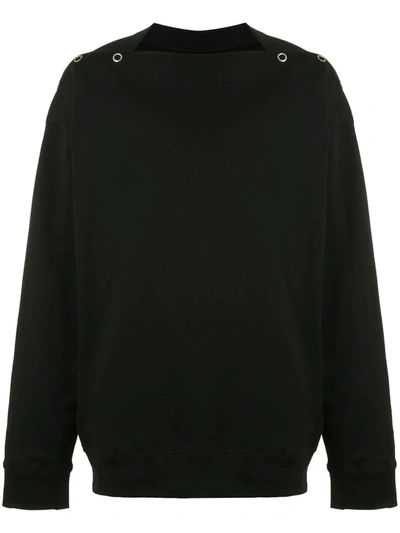 Takahiromiyashita The Soloist Button-shoulder Sweatshirt In Black