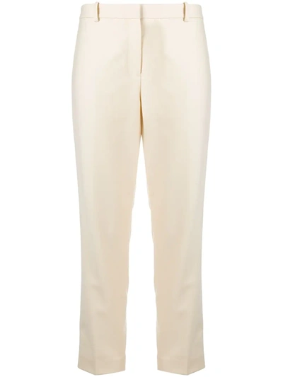 Theory Casual Cropped Trousers In Neutrals