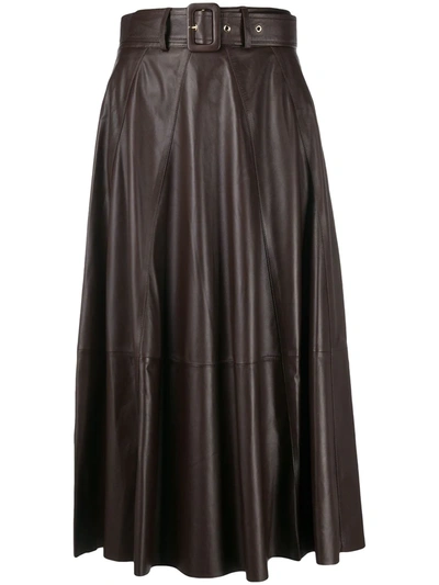 Arma Pleated Midi-length Skirt In Brown