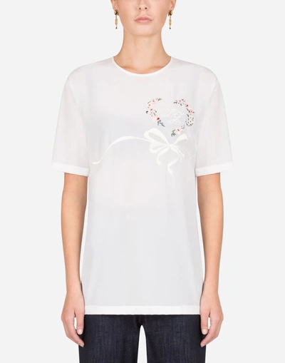 Dolce & Gabbana Crepe De Chine Top With Embroidery