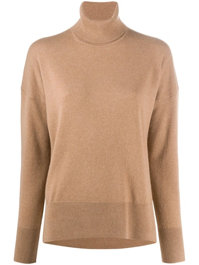 Theory Karenia Cashmere Turtleneck Sweater In Soft Camel