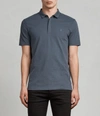 Allsaints Brace Polo Shirt In Washed Navy
