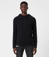 Allsaints Tolnar Boucle Hoodie In Pitch Black