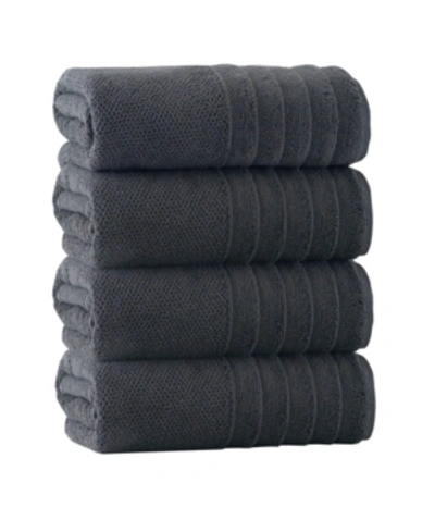 Enchante Home Veta 4-pc. Bath Towels Turkish Cotton Towel Set Bedding In Dark Grey