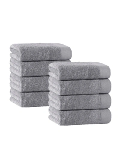 Enchante Home Signature 8-pc. Hand Towels Turkish Cotton Towel Set Bedding In Silver