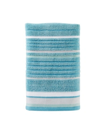Saturday Knight Seabrook Stripe Bath Towel Bedding In Teal