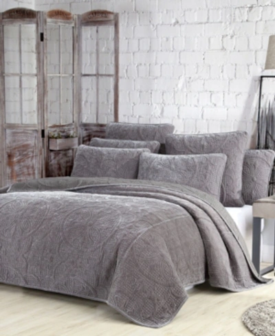 American Home Fashion Estate Joanna 3 Piece Quilt Set, Full/queen In Grey