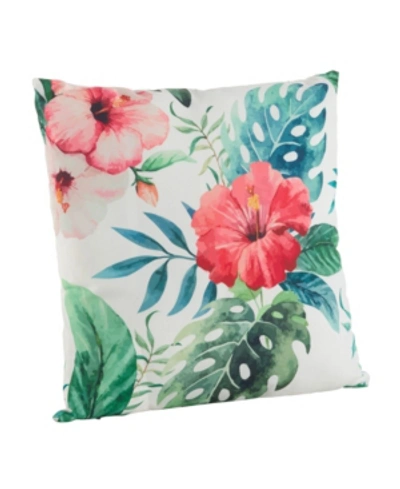 Saro Lifestyle Tropical Floral Printed Decorative Pillow, 18" X 18" In Multi