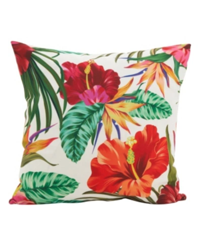 Saro Lifestyle Island Palms Statement Decorative Pillow, 18" X 18" In Multi