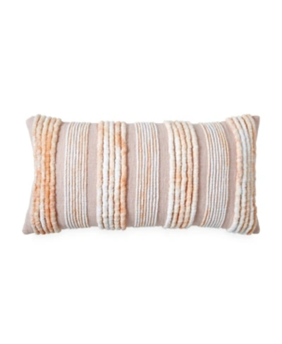 Peri Space-dyed Tufted Decorative Pillow, 14" X 28" In Blush