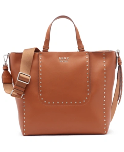 Dkny Pauline Leather Tote In Caramel