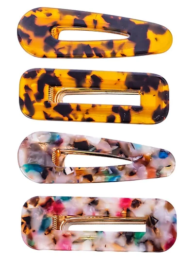 Eye Candy La 4-piece Alison Resin Hair Clip Set In Multi