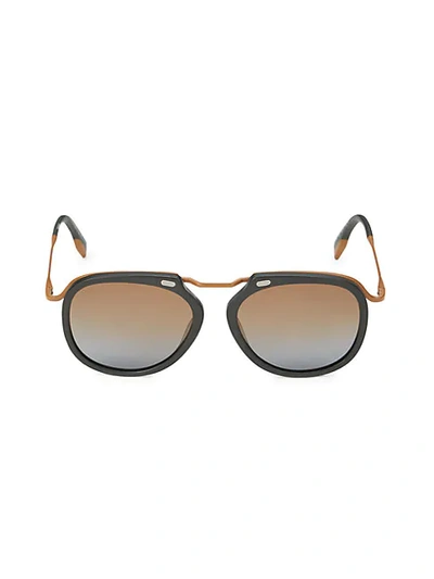 Ermenegildo Zegna 54mm Round Sunglasses In Grey