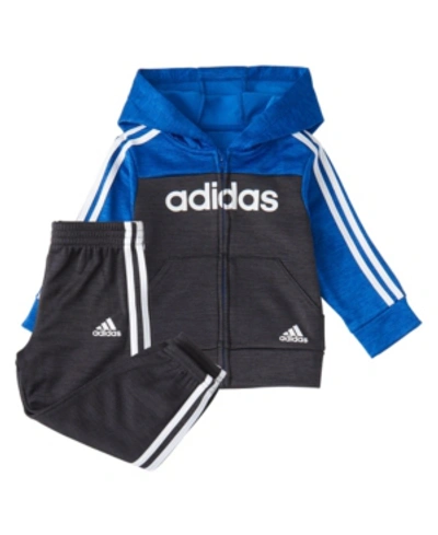 Adidas Originals Kids' Adidas Baby Boys Zip Front Block Fleece Hoodie & Jogger Set In Royal Blue