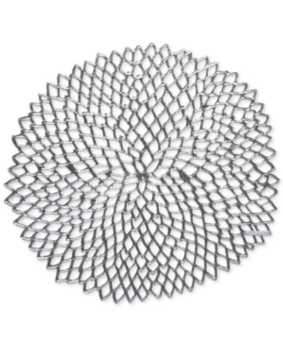 Chilewich Pressed Dahlia Placemat In Silver