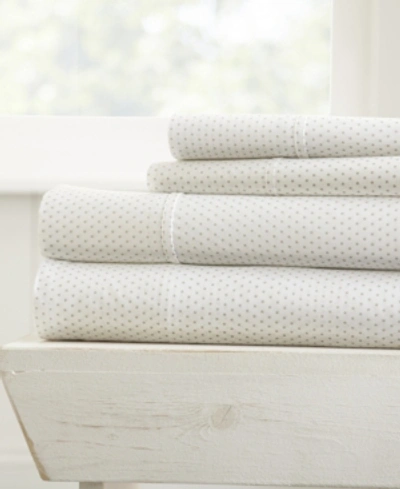 Ienjoy Home The Farmhouse Chic Premium Ultra Soft Pattern 4 Piece Sheet Set By Home Collection - Cal King Beddin In Light Grey Stippled