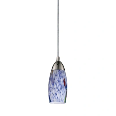 Elk Lighting Milan Collection Starburst Blue 1 Lt Pend In Silver
